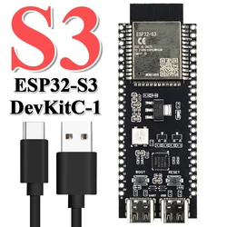 ESP32-S3-DevKitC-1 BT 2.4G Wifi Module Development Board for Arduino 16MB FLASH 8MB PSRAM 44Pin CP2102 Type-C N16R8 ESP32-S3