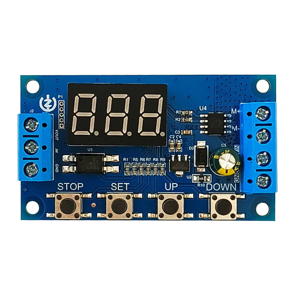 ZK-MC01 DC 3.3-15V High Power Motor Controller Borstelmotor Vooruit en Achteruit Auto Cycle Timing Vertraging Module met LED Display