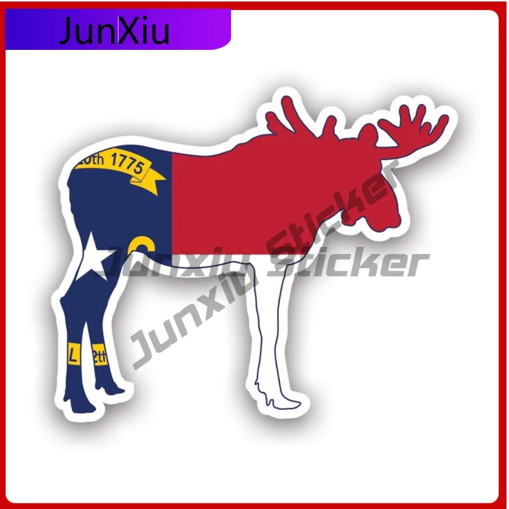 

North Carolina Moose Waterproof Scratch Resistant Funny For Helmet Truck Laptop Easy Apply Easy To Remove Accessories Racing
