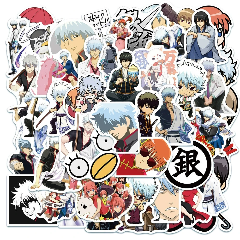 

10/30/50pcs Classic Funny Anime Gintama Stickers Japanese Manga Graffiti Sticker Scrapbook Laptop Phone Cartoon Decals Kids Toy