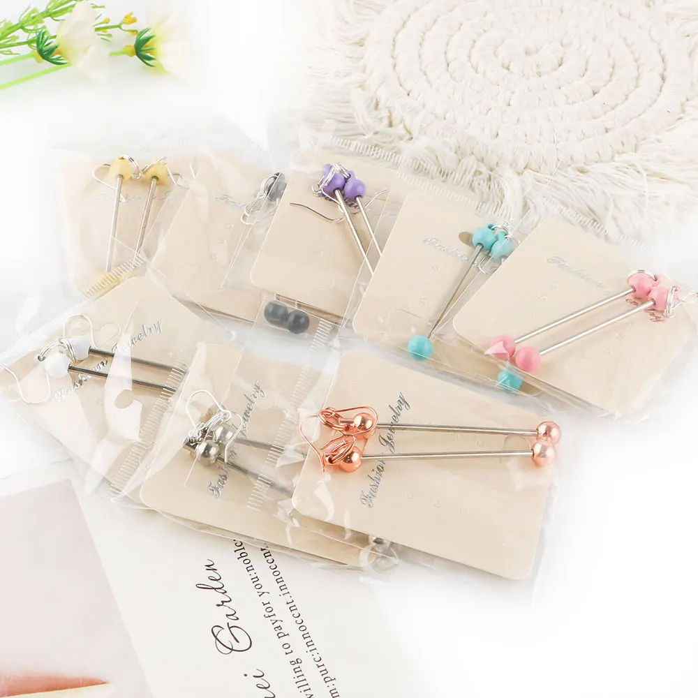 20~100Pairs Beadable Earrings Handmade Beaded Dangle Earring Ear Pendant Charm Women Jewelry Accessory DIY Ear Pendant Crafts
