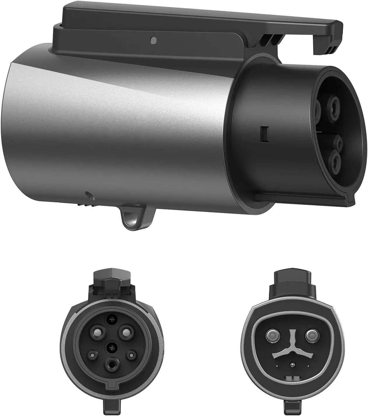 

NACS to J1772 Adapter 80A 250V Silver Plated for Level 2 EV Charging, Secure Fit for Wall & Mobile Connectors