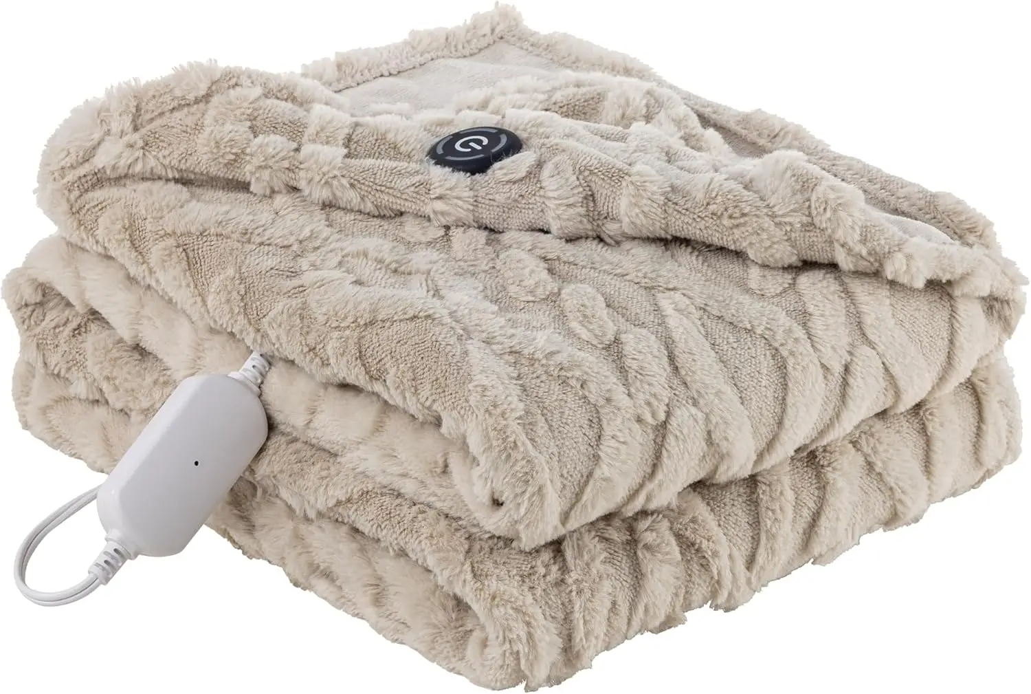 

Reversible Heated Throw - Faux Fur & Silky Plush Electric Blanket, 4 Heat Settings & 4H Auto Shut-Off, Machine Washable, 50"x60"