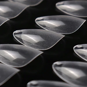 Kurzmandelnägelspitzen, weiches Gel, vorgeordnete Acryl-Nägel-Spitzen, halbe Matte, vollständige Abdeckung, Gelly Clear, Blitz drücken, 120pcs 12 Hauptverkaufsnagel Acrigel - №2