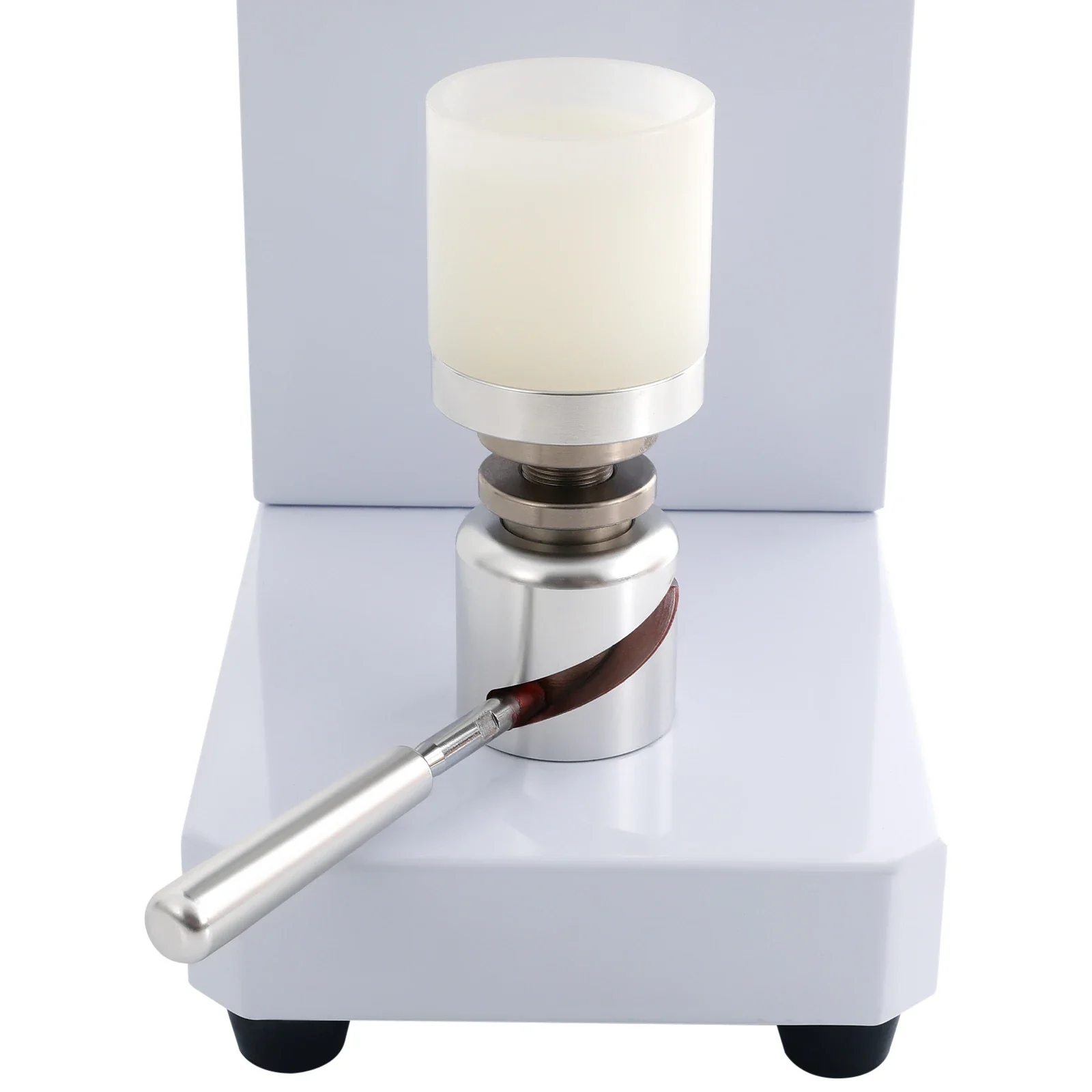 White Commercial Can Sealing Machine 370W Electric Aluminum Can Sealer Semi-Automatic PET Bottle Cap Sealer Desktop Sealer