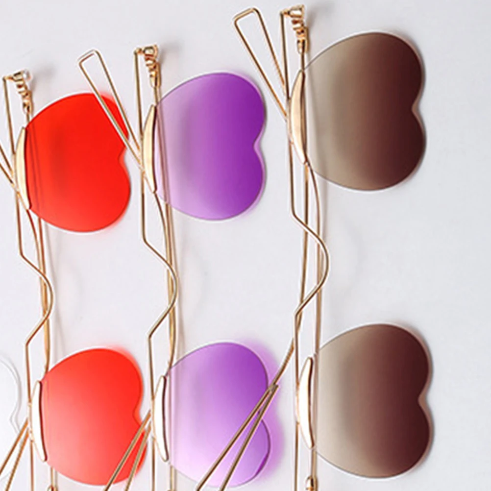 

1pc Heart Shaped Love Fashion Coffee Golden Party Lightweight Photo Sunglasses Durable Outdoor Fashion Sunglasses Gift