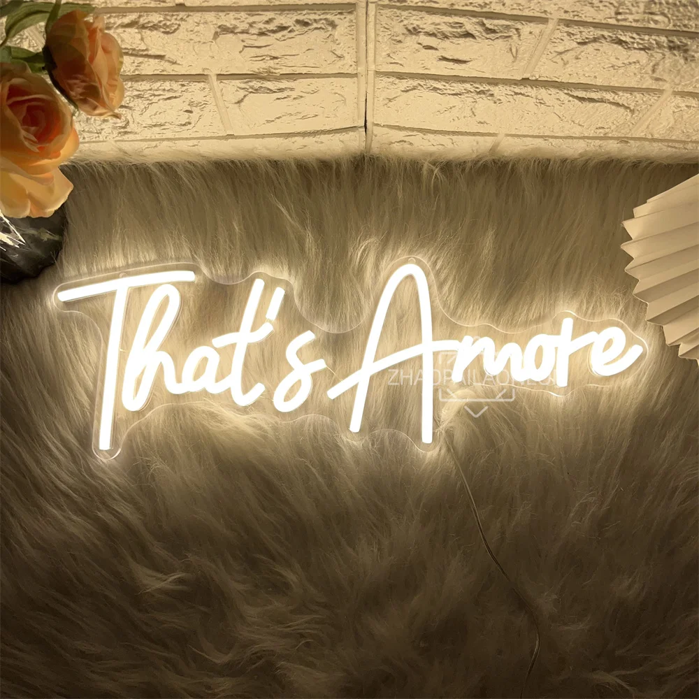 That Is Amore Neon Led Signs Wedding Bedroom Decoration LED Neon Lights USB Home Room Wall Hanging Decor Wedding Signs