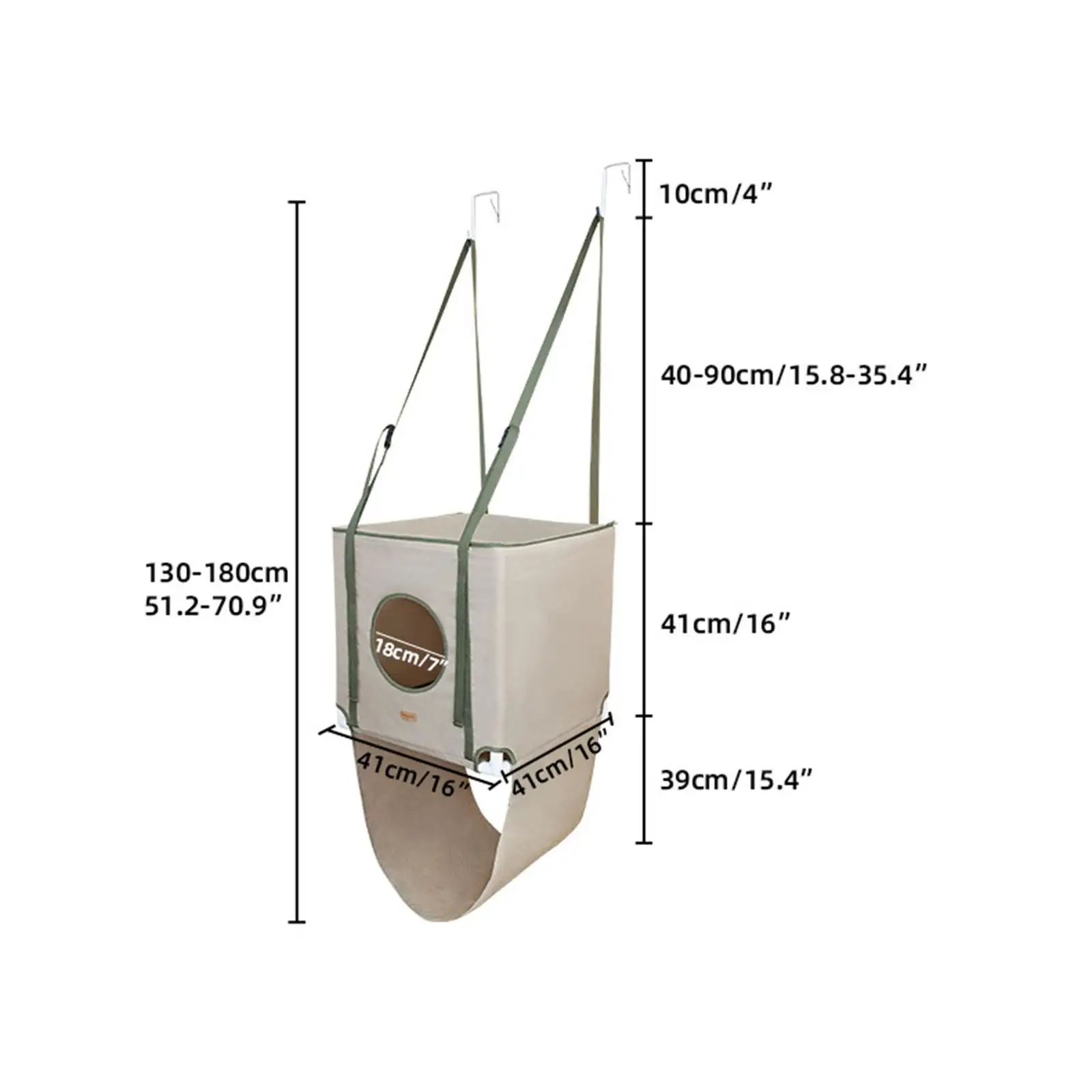 Cat Hammock Hideaway Double Layer All Seasons Use Adjustable Strap Comfortable Easy Installation Climbing Frame Pet Furniture
