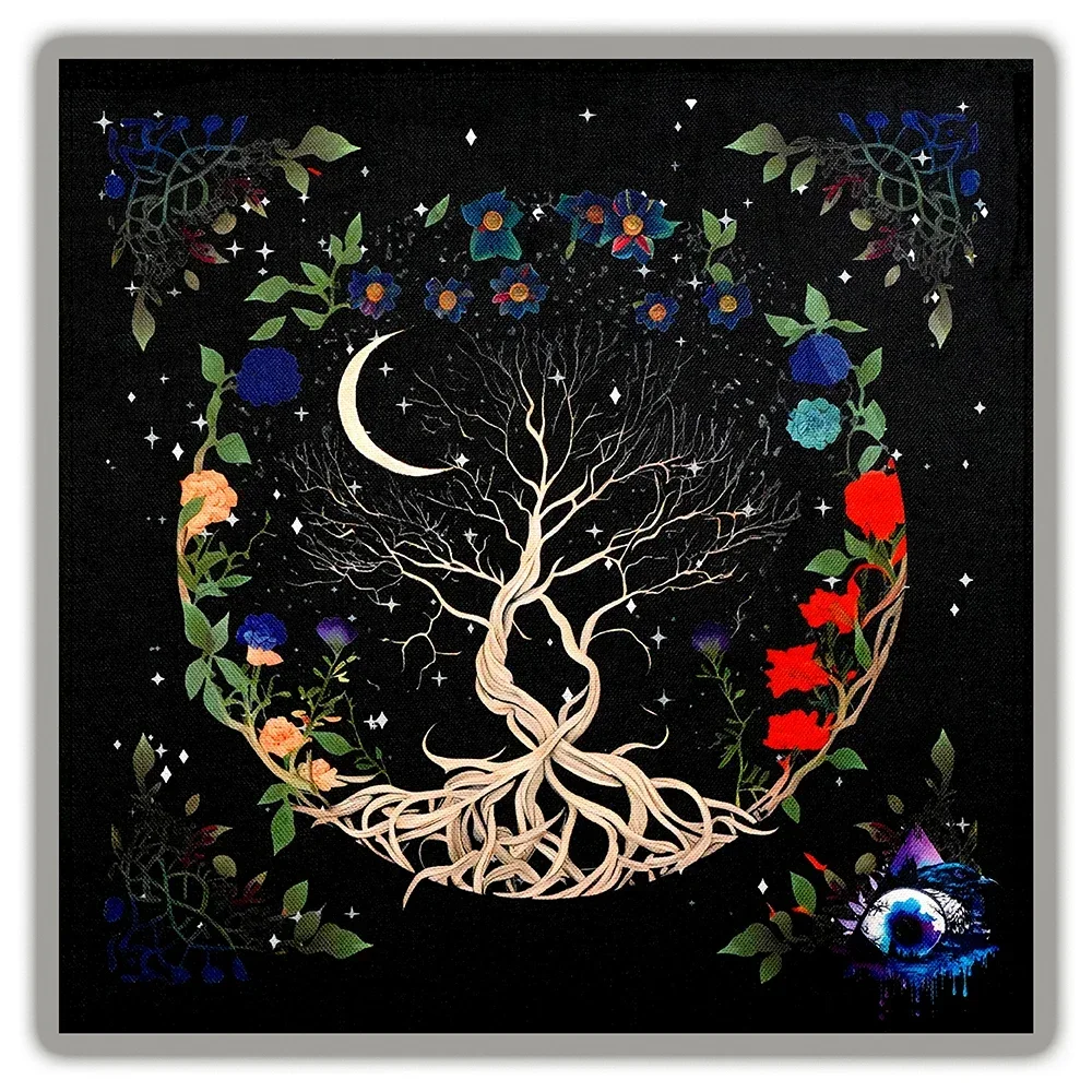 Baum des Lebens Tarot Stoff Mond Orakel Stoff für Lesungen Tarot karten Lesen Spread Wicca Altar