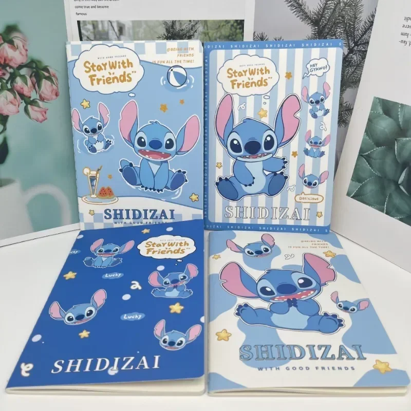 Fashion Disney Stitch Notebook Kawaii Cartoon Anime Students Exercise Book Stationery Cute Charm Learning Supplies Holiday Gifts