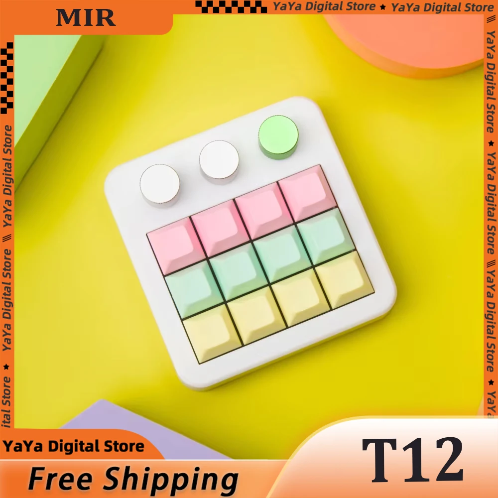 

Mir T12+3 Numeric Wired Mini Keypad T12 Designers Custom Keypad Macro Shortcut Keyboard RGB PBT Hot Swap Office Keyboards Gift