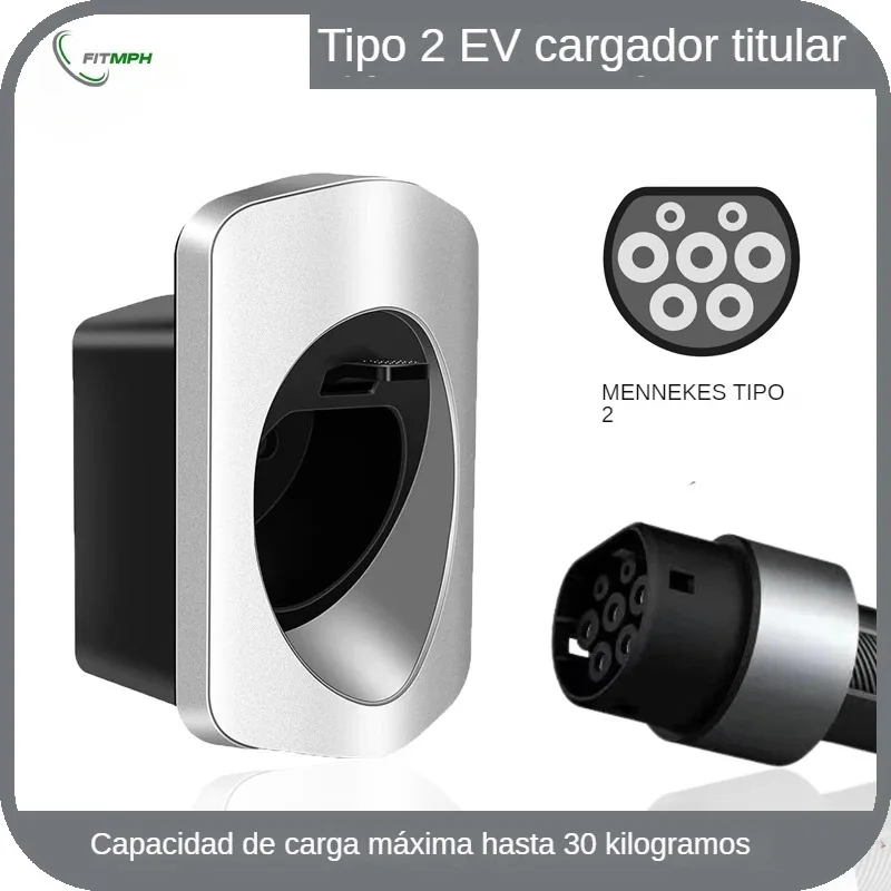 Soporte de cargador FITMPH Type2 EV elegante IEC62196-2 organizador de cables de carga soporte de enchufe elegante Wallbox EV soporte de cargador Type2