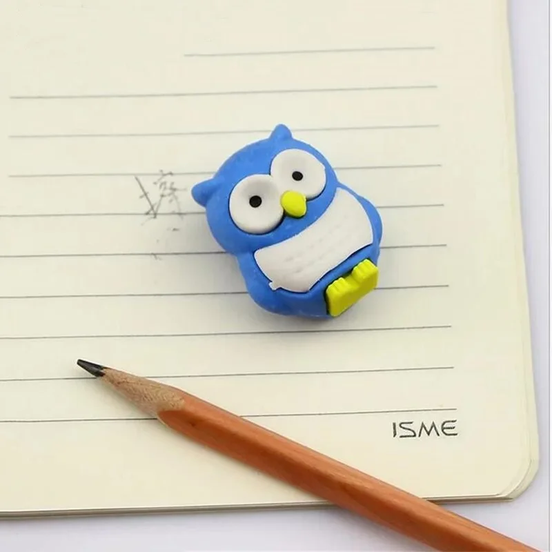 

1PCS Stationery Cute Cartoon Animal Eraser Owl Modeling Rubber For School Student Supplies Prizes