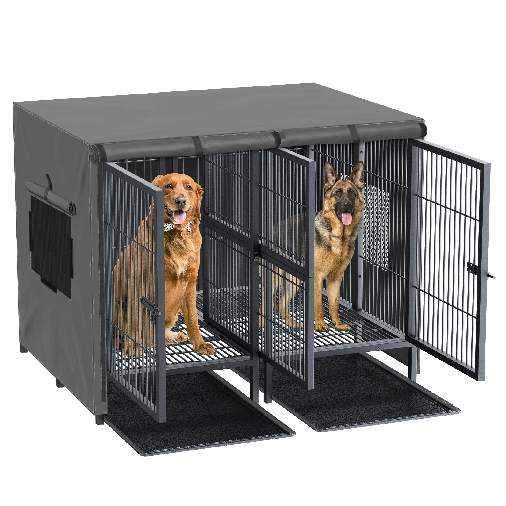 Dog Cage Cover Waterproof Pet Kennel Covers Indoor Outdoor Use Sun Protection Oxford Crates Hood