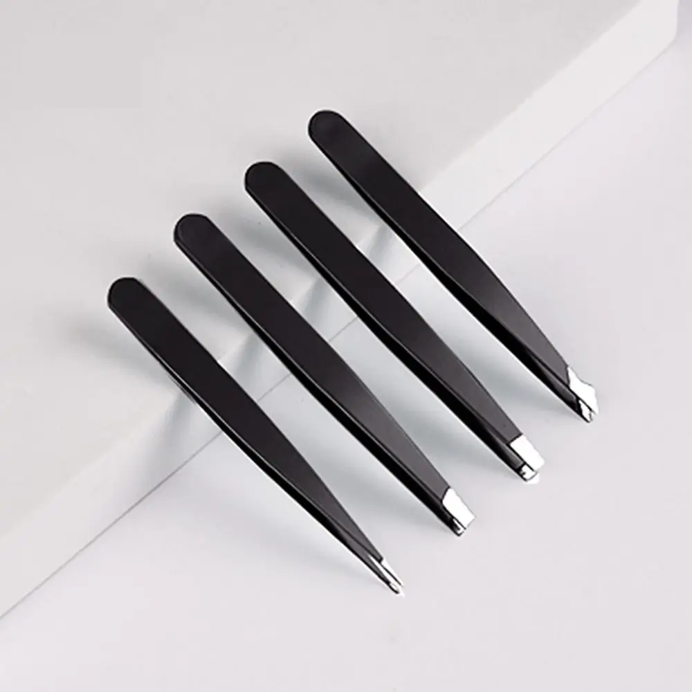 

Stainless Steel Professional 4 Piece Beauty Tools Tweezers Set Stick False Eyelashes Eyebrow Trimming Clip