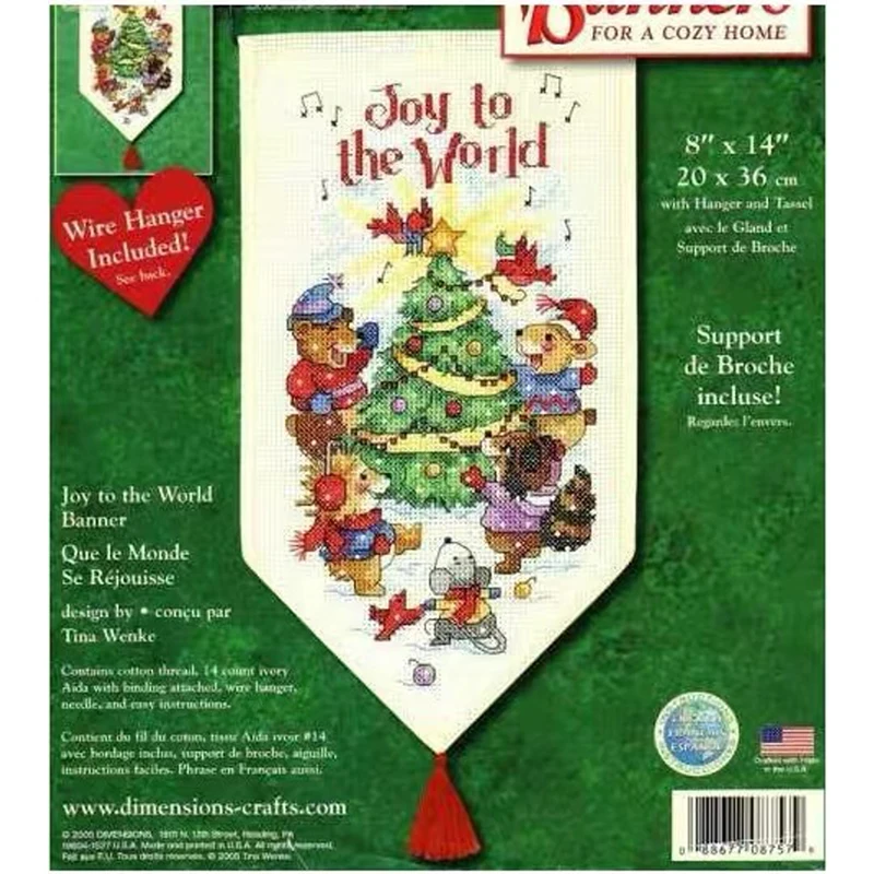 Amishop Gold Collection Counted Cross Stitch Kit Dimensions 08822, Cardinal Joy Mini Banner, House Number Plate, Embroidery