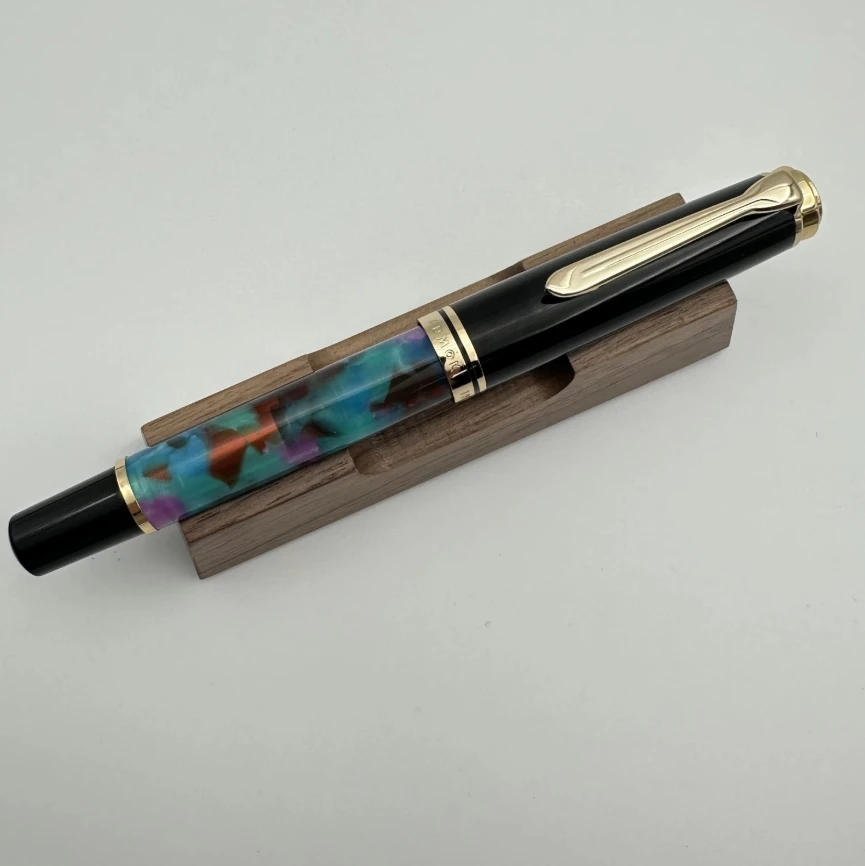 Admok M800 ペンブラックアンバーアクリルピストン万年筆ボックペン先