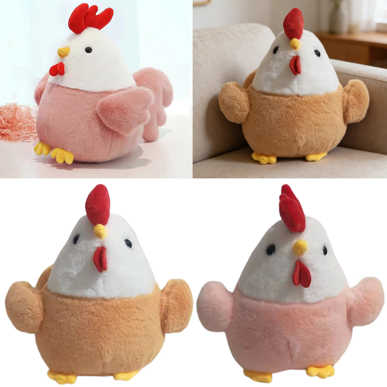 Kip knuffel zachte pluizige kip knuffeldier superzacht knuffelen knuffelige pop kussen voor kamer decor aanwezig voor vrienden