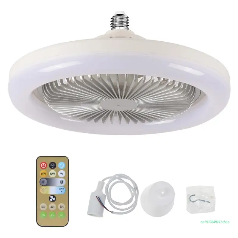 

AC 86V-265V 30W LED Lamp E27 Ceiling Fan with Remote Control for Home Office Bedroom Kitchen E27 LED Cooling Fan Lamp