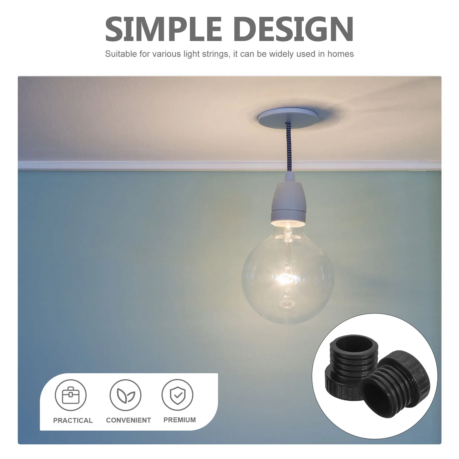 

5pcs Light Socket Safety Caps Durable Plug For Bulb Sockets Weather Resistant Universal Fit Indoor Outdoor Protective Cover For