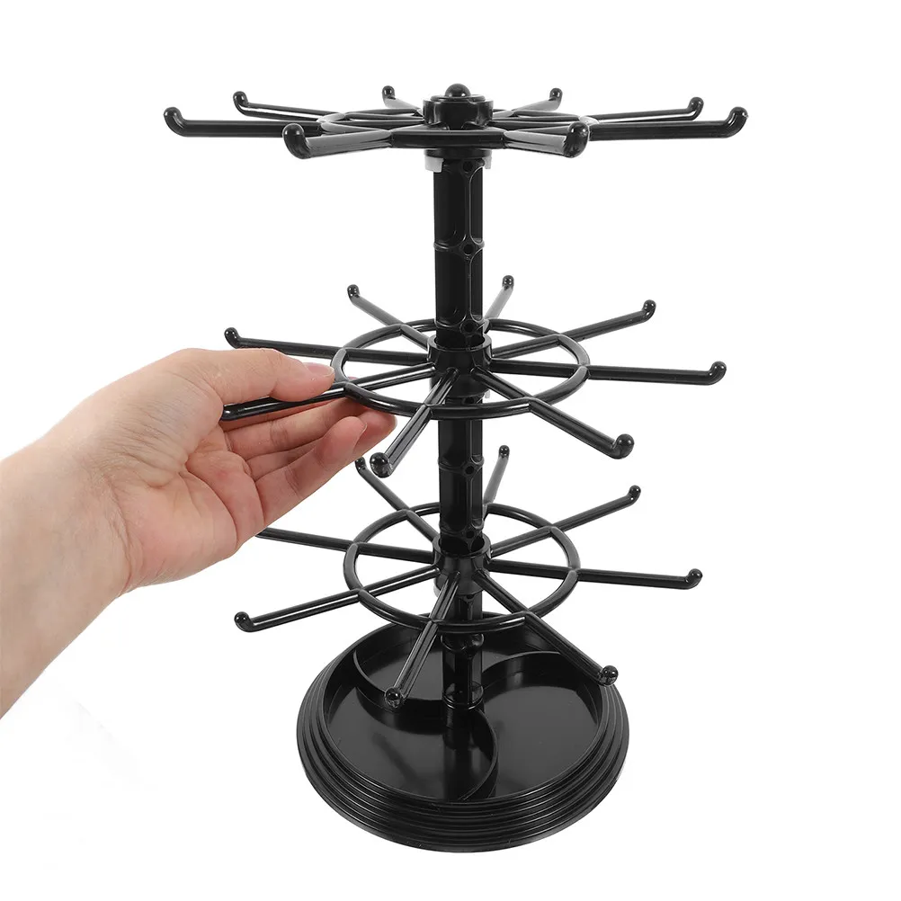 

2Pcs Rotating Keychain Display Stand 3 Tier Jewelry Holder Organizer Desktop Storage Rack for Necklaces Earrings Bracelets
