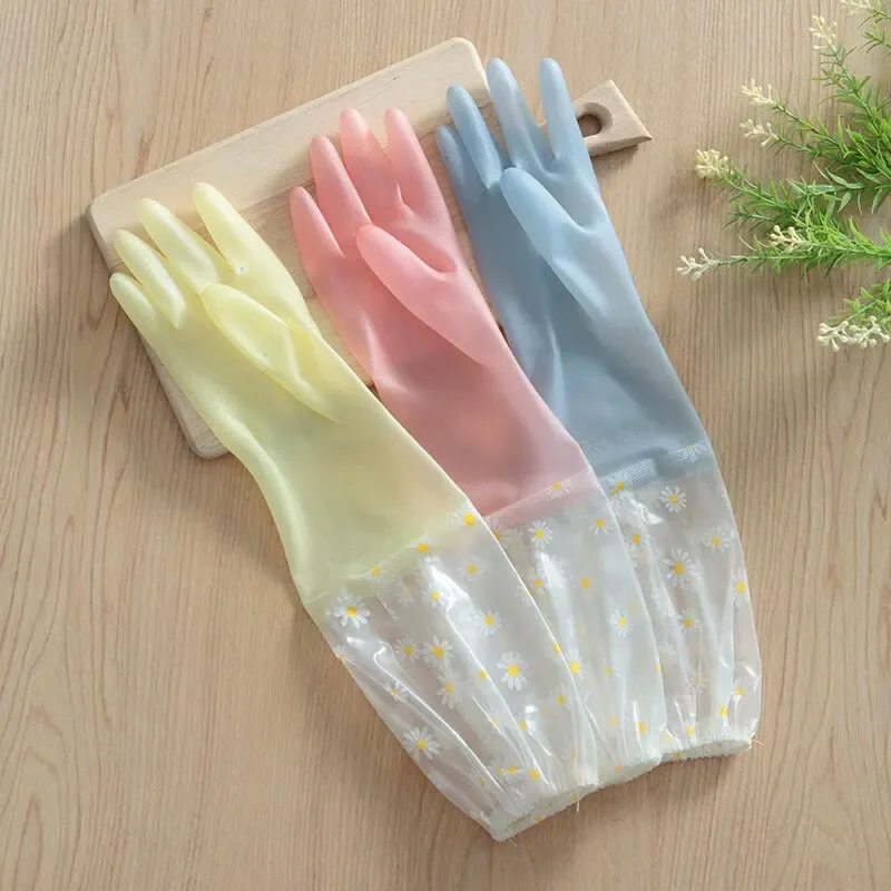 

Household Women's Kitchen Dishwashing, Cleaning, Durable, Extended Waterproof, Laundry, Household Gloves, Rubber