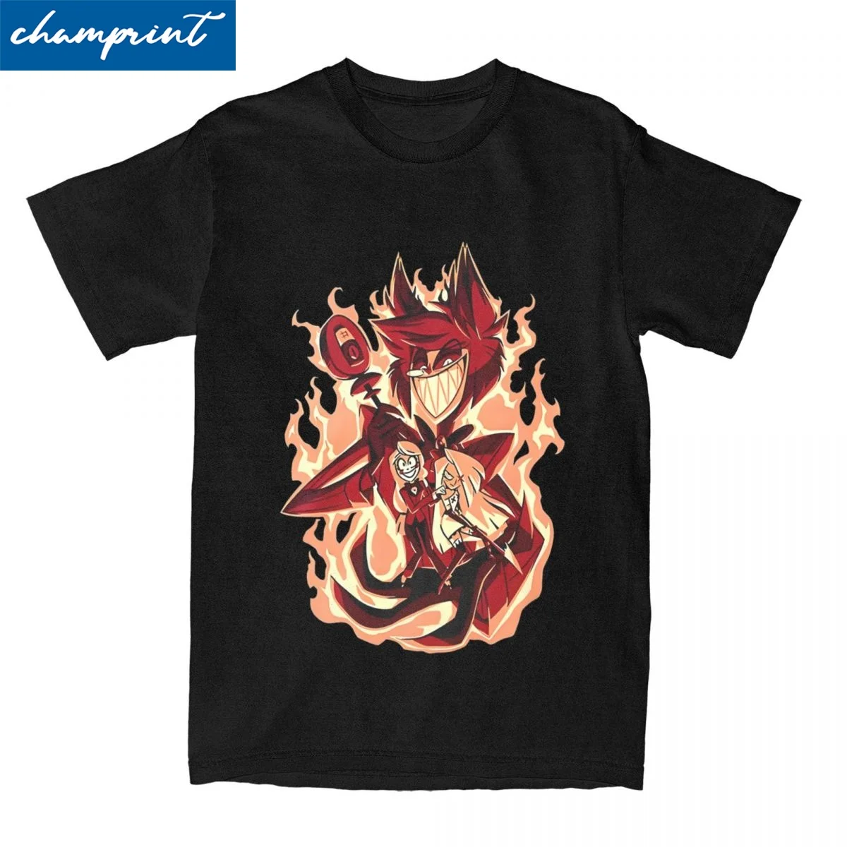 

Fashion Hazbined-Hotels Alastor T-Shirt Unisex Round Neck Short Sleeve Clothing Anime Manga Tv Series Cotton Summer Tops Shirts