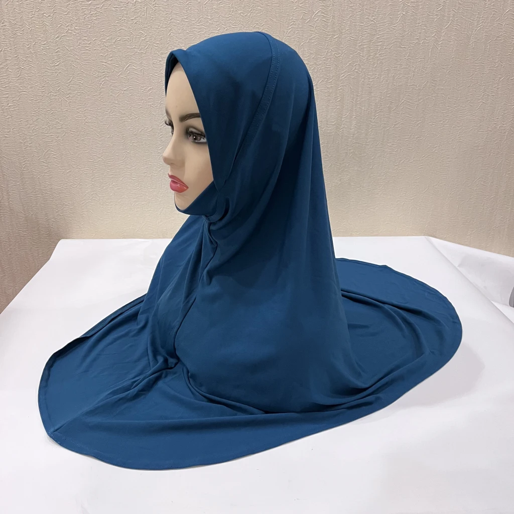 H124 Erwachsene, hochwertiger, großer muslimischer Hijab-Schal mit Kinnteil, islamisches Kopftuch, Hüte, Armia, zum Anziehen, Kopfbedeckung, Turban-Kappen – Detail 32
