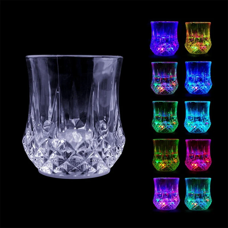 LED Luminous Beer Mug Flash Drinking Cup Induction Flashing Wine Glass Whiskey Glass Drinkware Bar Club Birthday Party Supplies