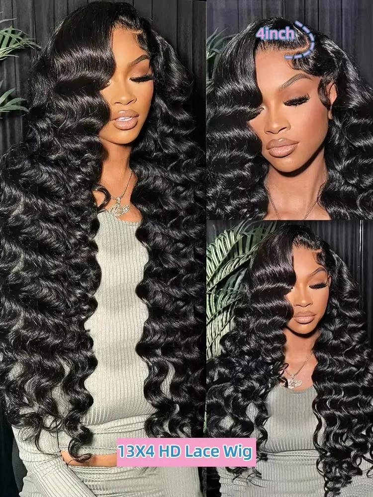 13x6 Hd Lace Frontal Wig Loose Deep Wave Curly Human Hair 100% Preplucked 13x4 Water Wave Front Wigs For Black Women Brazilian image 4