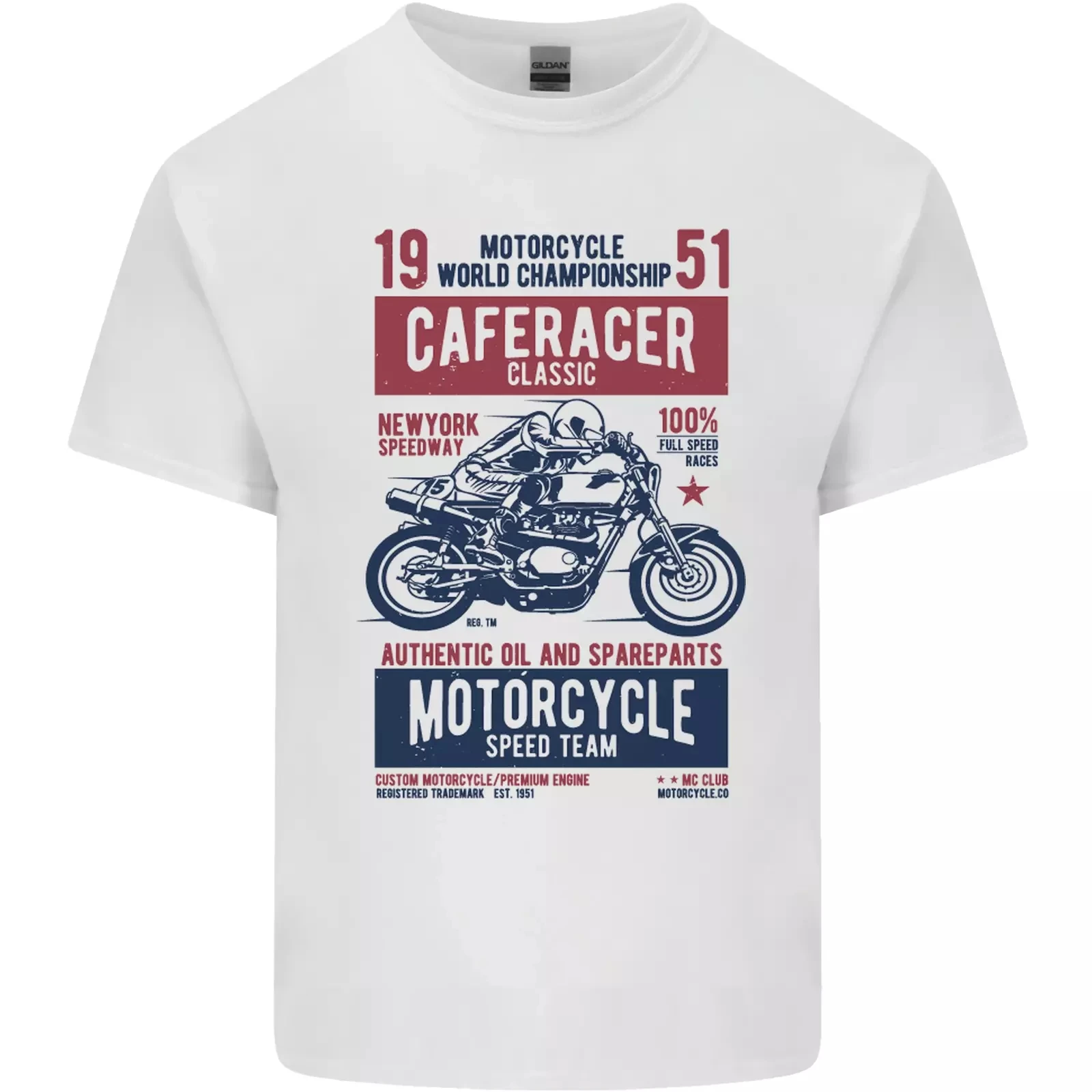 Motorcycle Biker Cafe Racer 1951 Motorbike Motorcycle Mens Cotton T-Shirt Tee Top High-end Luxury Is for Both Men and Women