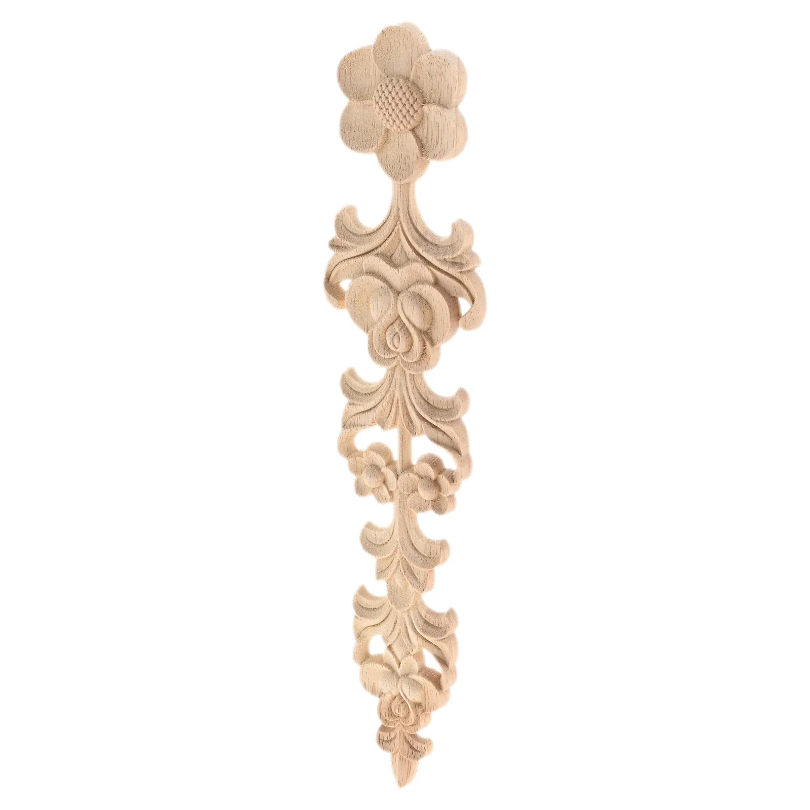 1PC Unpainted Long Woodcarvings Decals Onlays 28x6.5cm Wood Carved Appliques Mirrors Wall Door Cabinet fireplace Home Decorative