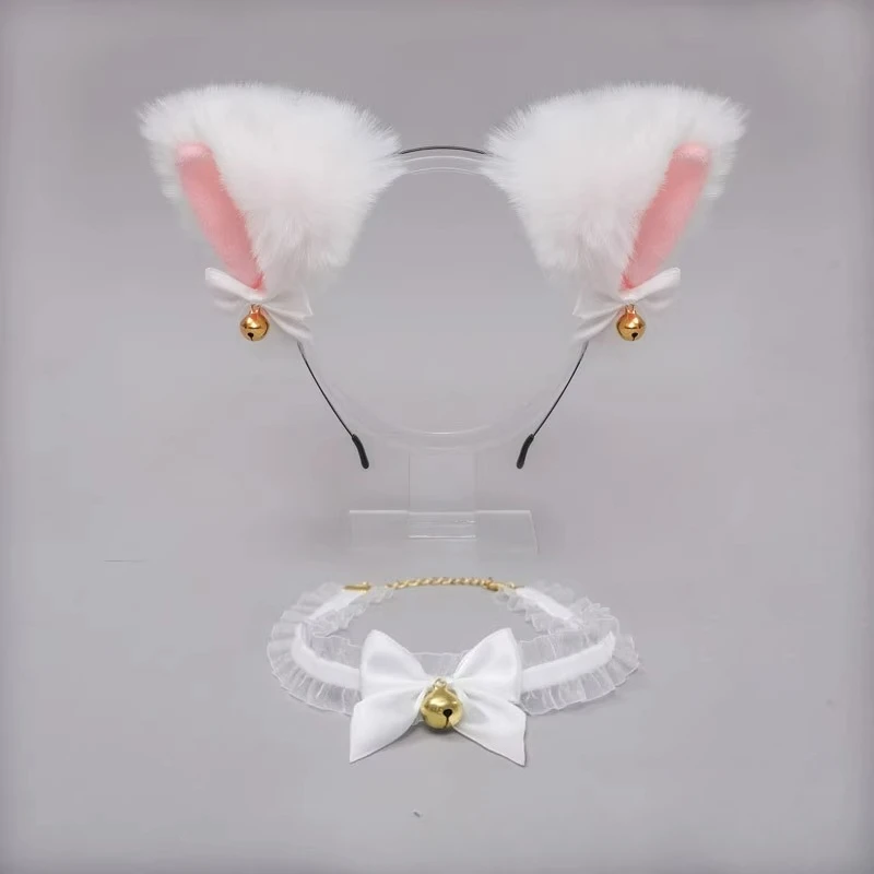 آذان القط أجراس عقال أسود دبوس الشعر الإناث لطيف طوق كوس اللباس #2