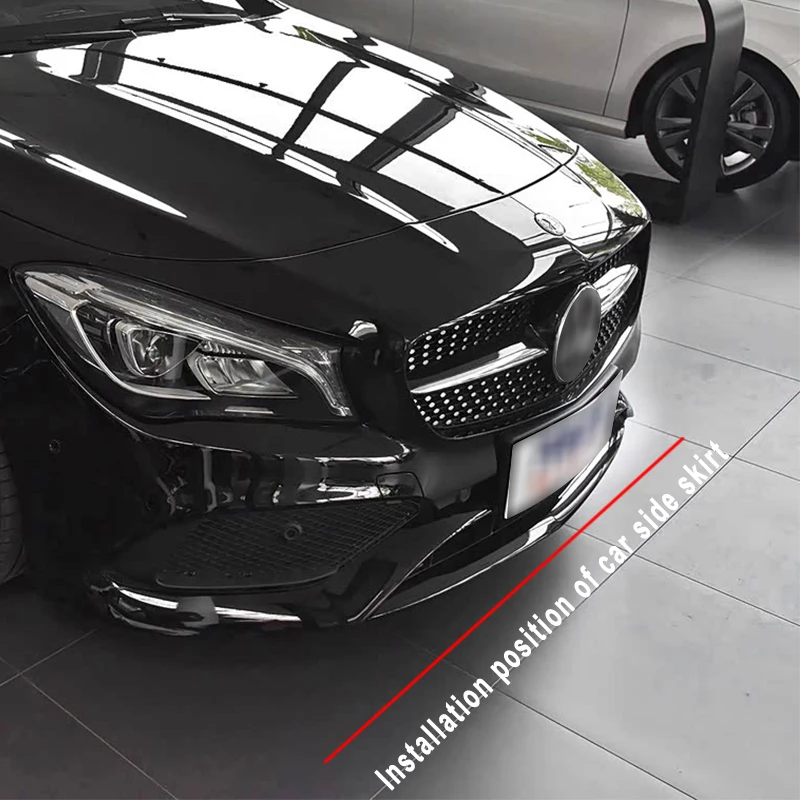 

3Pcs Car Accessories Bumper Lip Side Sport Splitter Spoiler Body Kit For Mercedes Benz CLA Class CLA200 CLA250 2013 15 19 2022