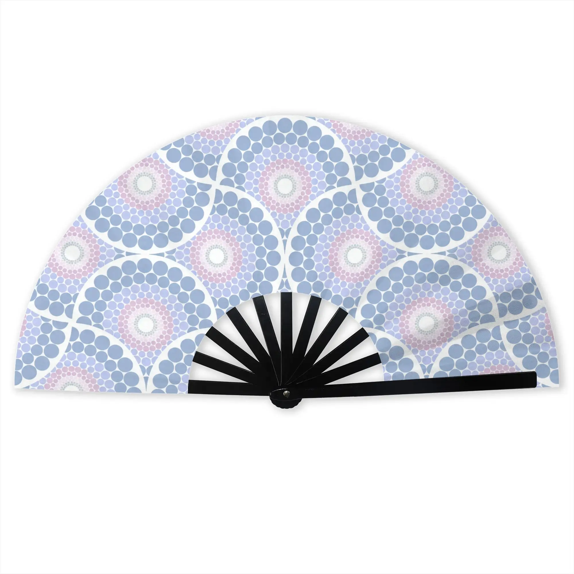 Mandala Radiant Intangible Dot  Portable Pocket Fan Travel  Folding Fan Chinese Dance Cooling Handheld Fans