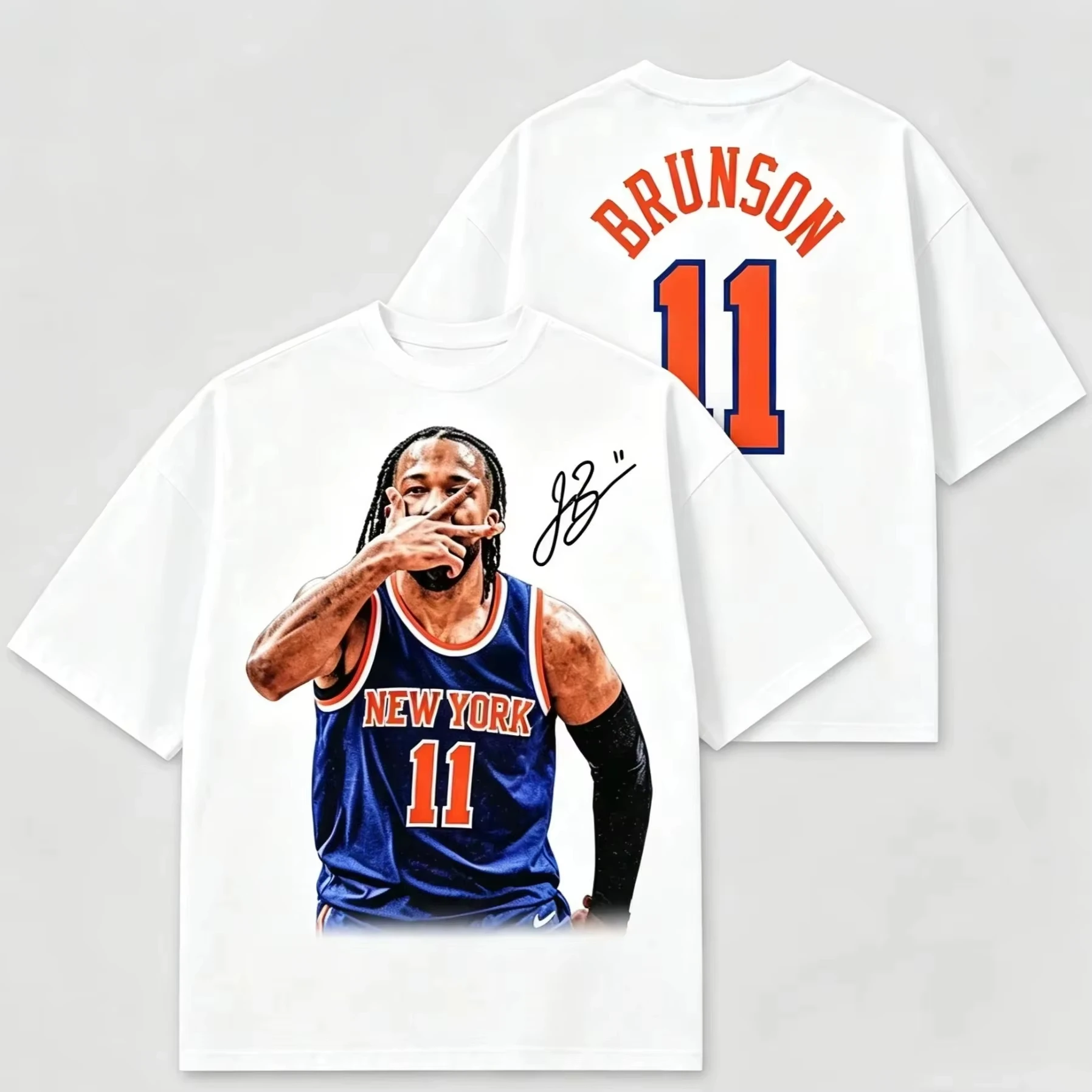 2026 Basketball Player Style Graphic Double Sided Print Short Sleeve T-Shirt, Kids Adults Crew Neck Tee, Sports Loose Casual Top