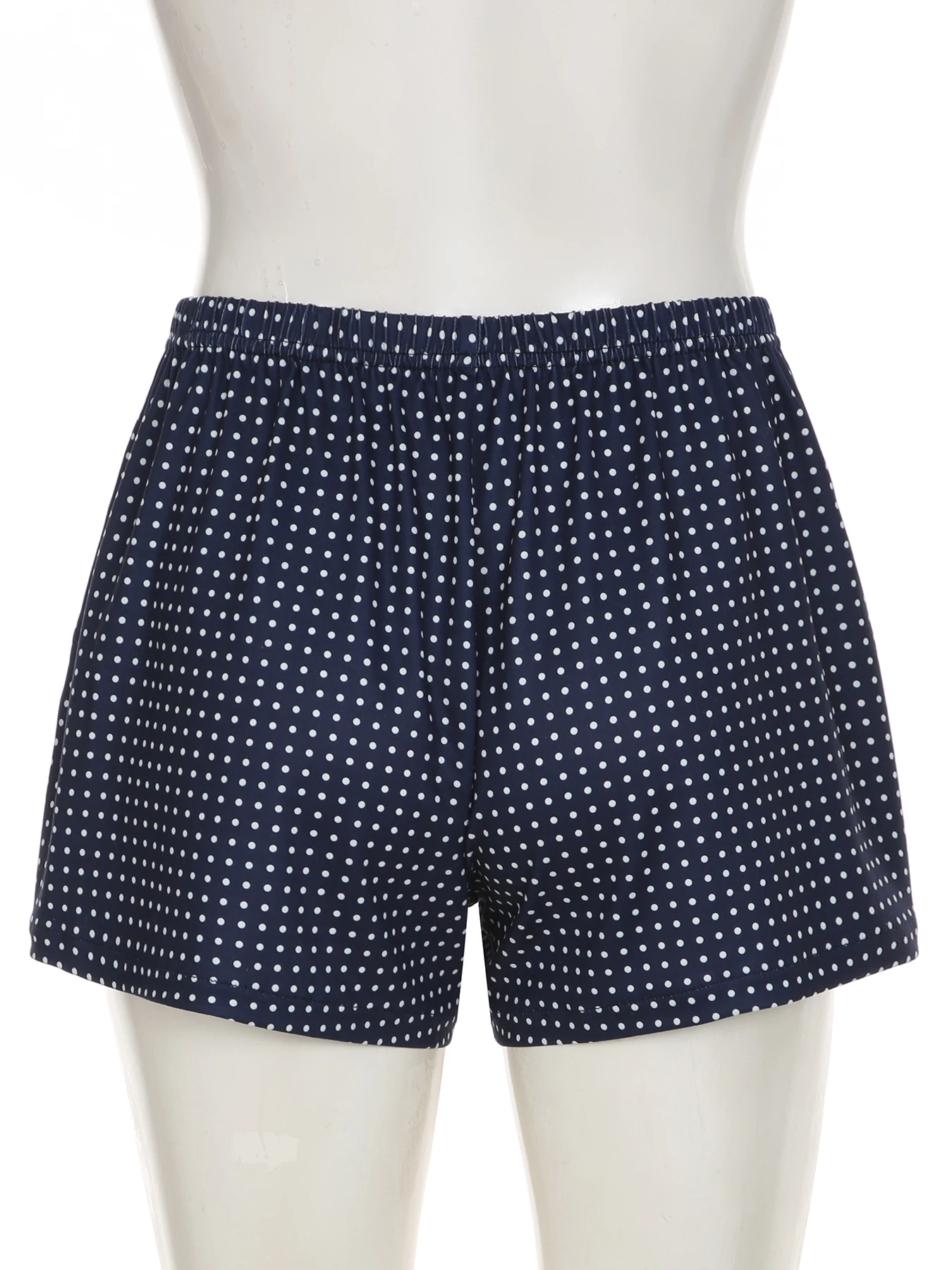 IAMSURE Holiday Basic Dot Prined Shorts Loose Elastic Mid-Waisted Straight Shorts Women 2025  Summer Fashion Streetwear Ladies
