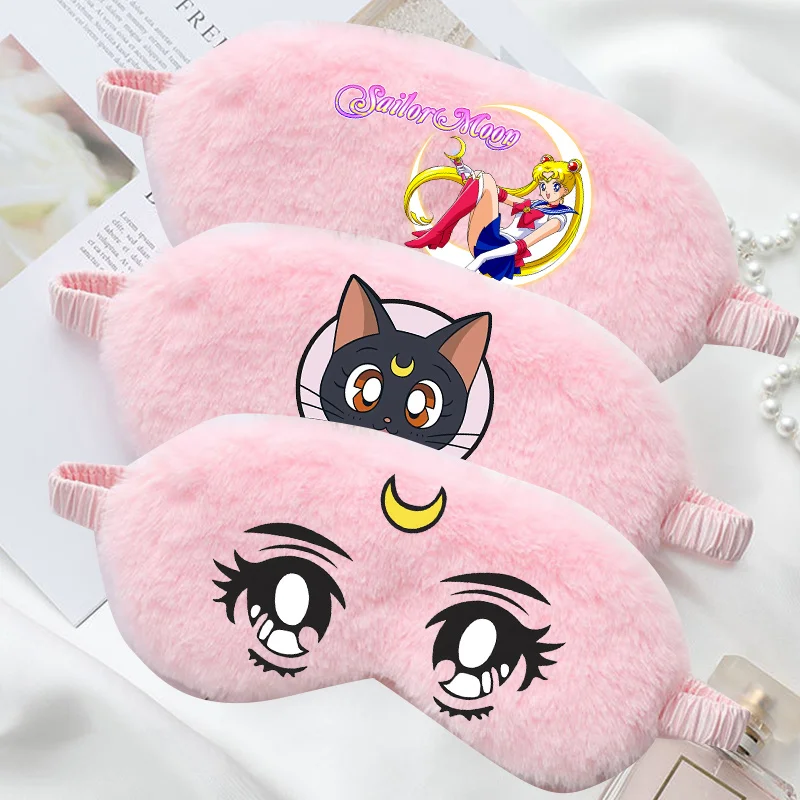 Sailor Moon Eye Mask Cartoon Decoration Sleeping Eye Shade Cover Cute Pink Soft Portable Travel Girls Comfortable Accessories