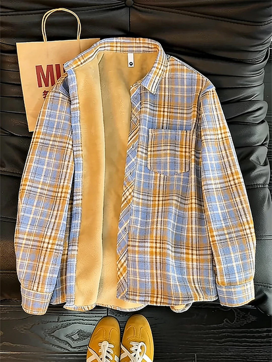 

Мужская фланелевая рубашка в клетку Cleanfit, зимняя утепленная рубашка с длинными рукавами, многослойная верхняя одежда с флисовой подкладкой