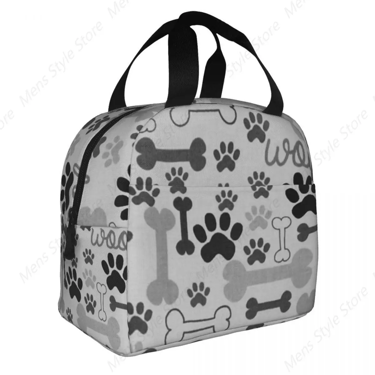 Hot Sale Dog Bones And Paw Print Lunch Box Leakproof Cooler Thermal Food Insulated Lunch Bag For Women Work Picnic Bento Box