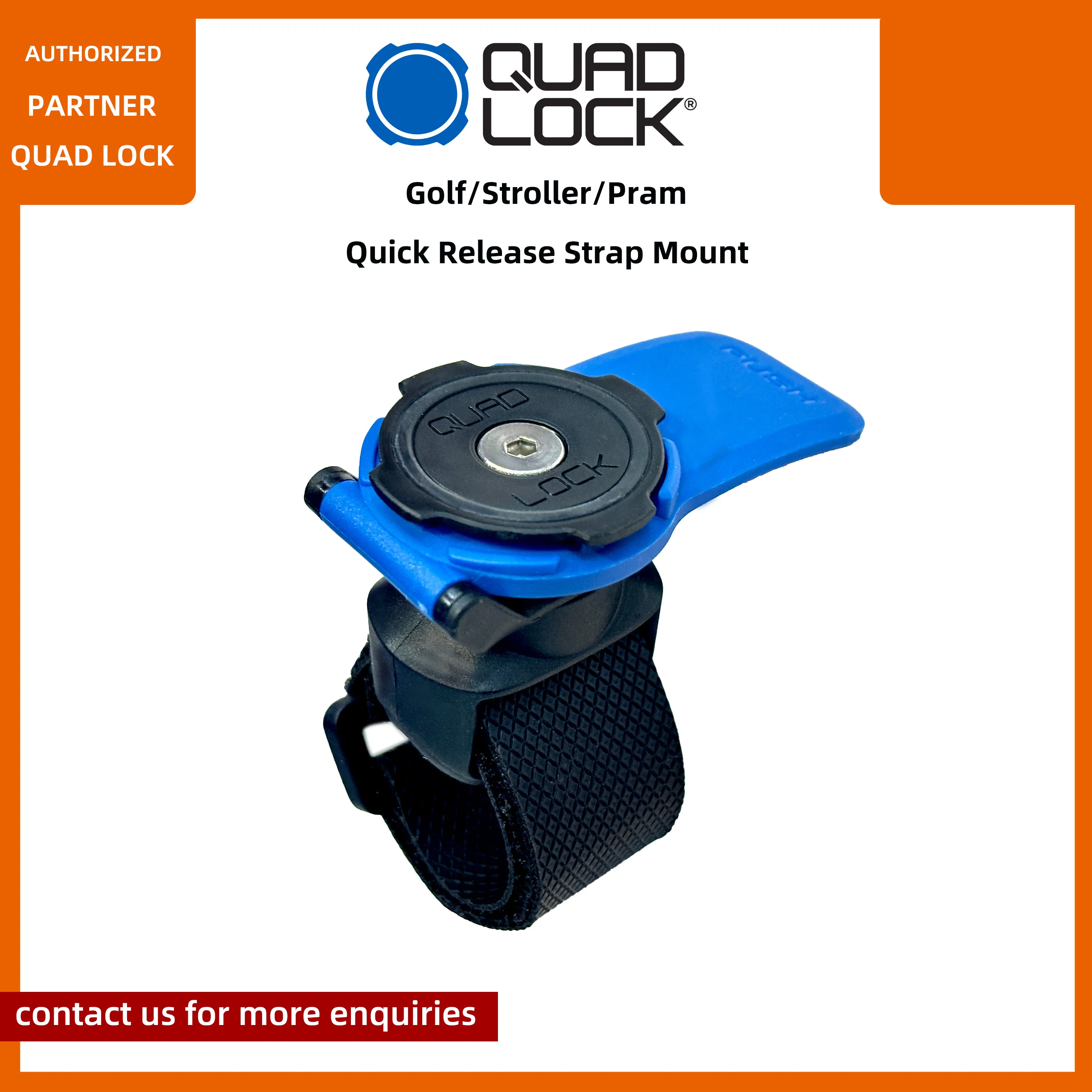 Quad Lock Quick Release Strap Mount สําหรับกีฬากลางแจ้ง Golf Mount รถเข็นเด็ก Pram Bike จับผู้ถือโทรศัพท์ Mounts