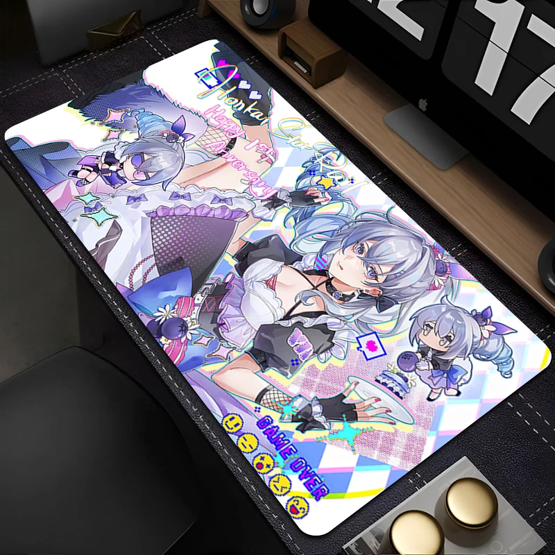 

Silver Wolf Honkai Star Rail Mouse Pad Laptop Purple Anime Girl Keyboard Rug PC Kawaii Gaming Accessories Mousepad Cute Desk Mat