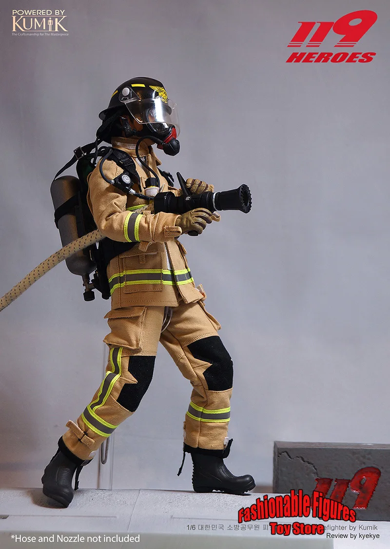 KUMIK KMF23-F02 1/6 Men Soldier The Police Station Next To Fire Station Korean Firefighters Dolls 12Inch Full Set Action Figure