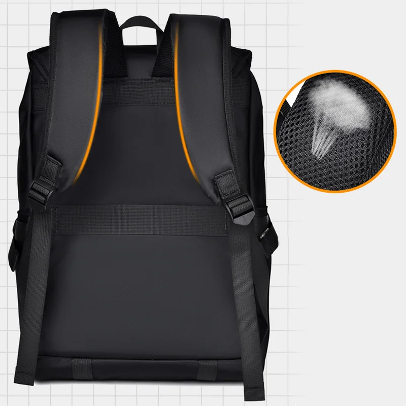 حقيبة ظهر رجال الأعمال خفيفة الوزن مقاومة للماء مقاس 15.6 بوصة للكمبيوتر المحمول حقيبة ظهر برباط للرجال بسعة كبيرة #6