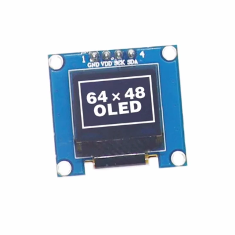 โมดูล OLED สีขาว4P 0.66นิ้วอินเทอร์เฟซ IIC IC SSD1306 64*48