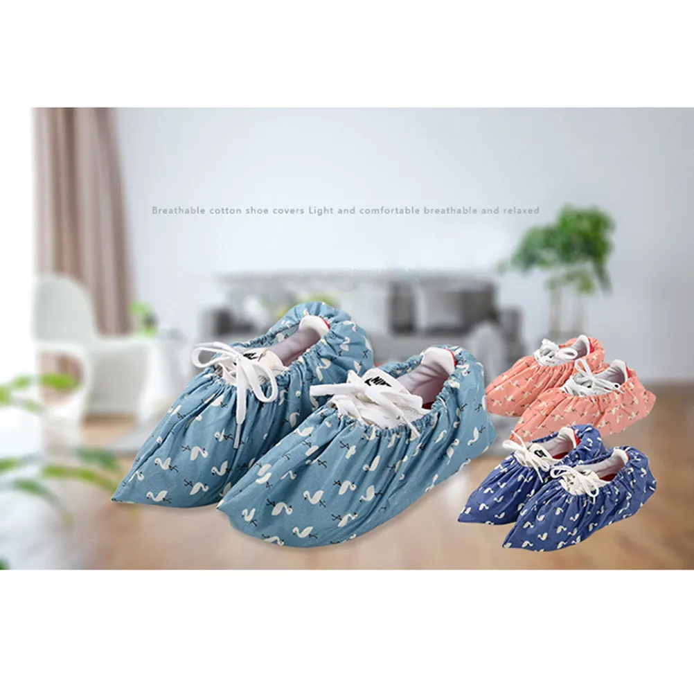 

3 пары противоскользящих моющихся дышащих чехлов для обуви для домашнего использования, нелиняющие, многоразовые, для уборки пола, пылезащитные, эластичные, хорошо сидящие