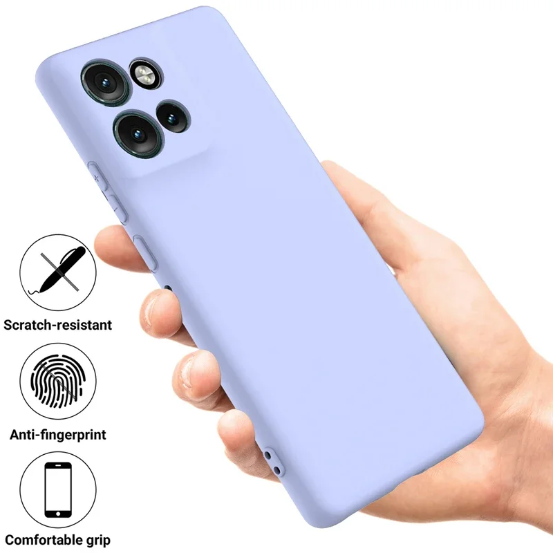 For Motorola MOTO Edge 50 Neo ,S50 Case Soft Premium Liquid Silicone Case with Flocking inside Cover with Strap for Moto S50