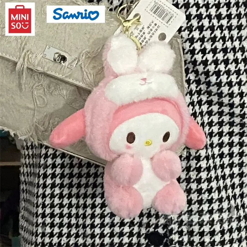 New Miniso Sanrio Keychain Cute Kuromi Plush Pendant Cartoon Plush Backpack Pendant Key Chains Doll Keyring Small Couple Gift