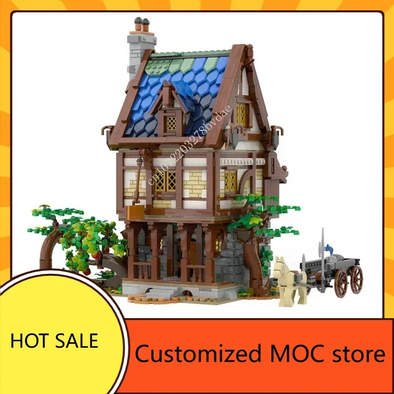 

2283 шт. MOC замок средневековая таверна пазлы DIYA сборочная праздничная архитектура игрушки на день рождения рождественские подарки для детей в возрасте