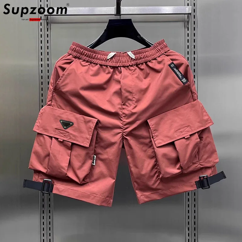 

Supzoom Новинка: Модные летние свободные повседневные шорты с поясом, в стиле High Street, с карманами и декоративной строчкой, мужские